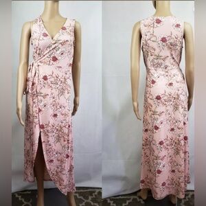 Pink maxi dress with thigh slit